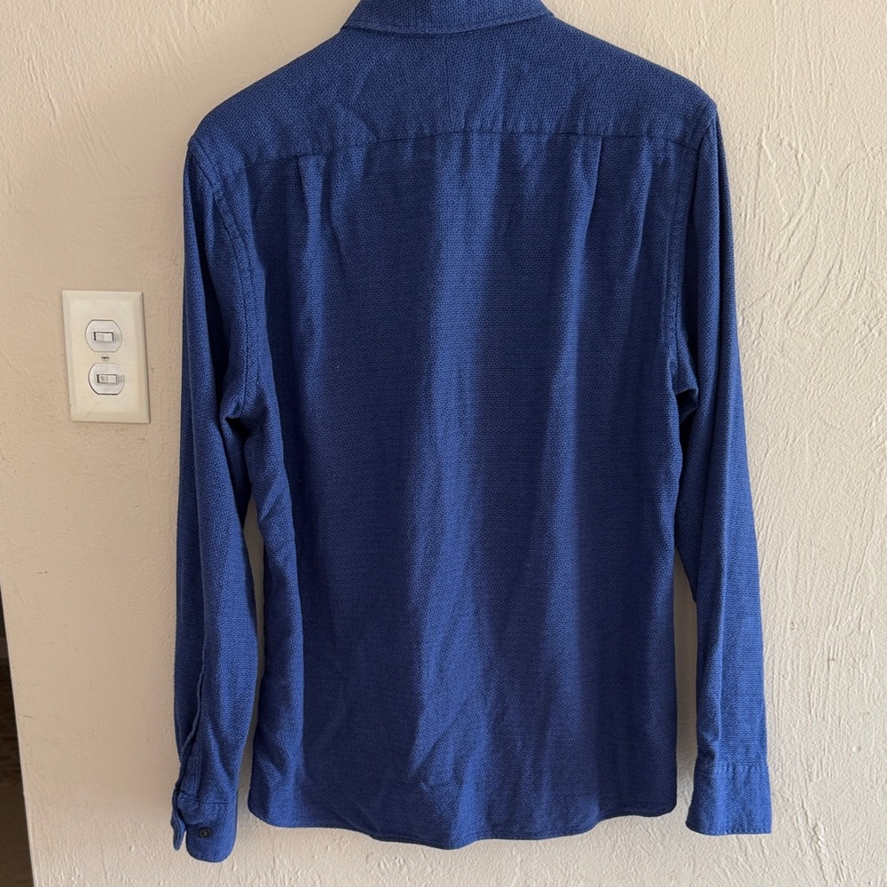 Charles Tyrwhitt Slim Fit Men's Deep Blue Casual Shirt Medium - Picture 4 of 6